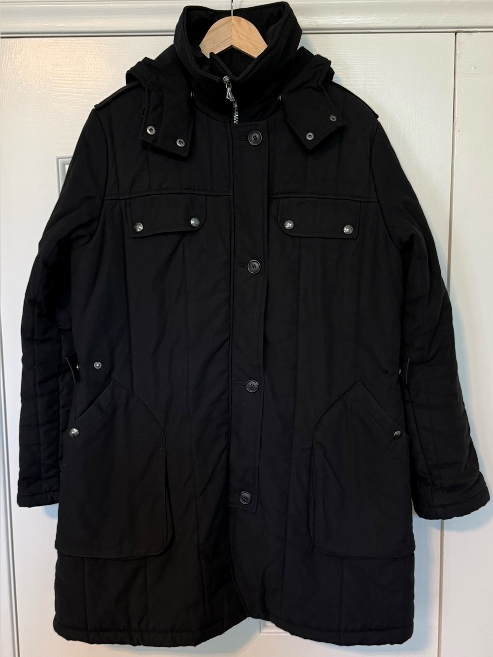HOPE Stockholm Black Hooded Utility Field Parka Coat Women EU 40